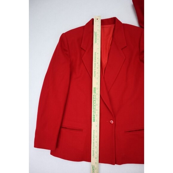 Mark Alexander Vintage Skirt Suit Size 12P Red Pleated Midi - Picture 8 of 16